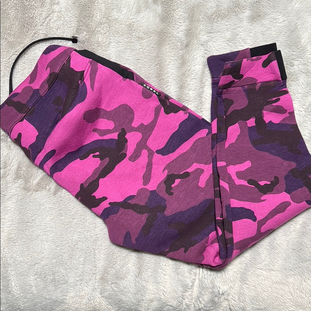Koral Pink and Purple Camouflage Track Pants